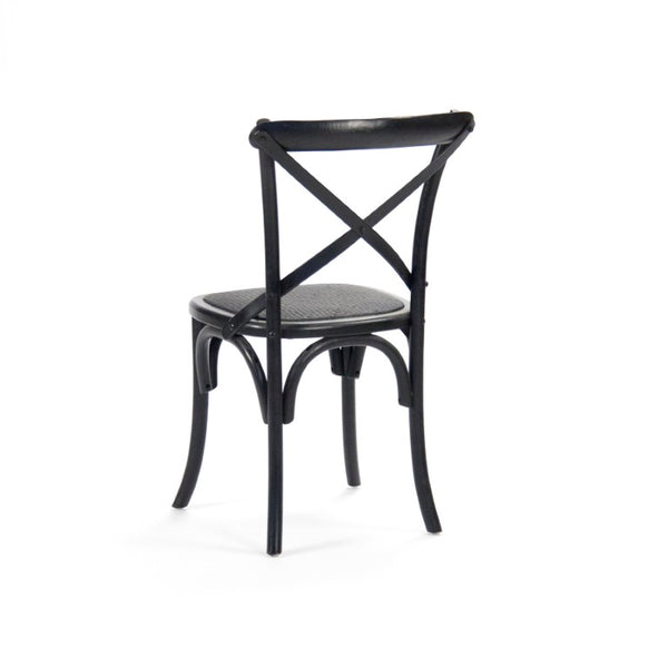 Zentique Parisienne solid birch cafe chair — compact Parisian silhouette, durable finish, ergonomic comfort for everyday dining Black Birch FC035 301-1