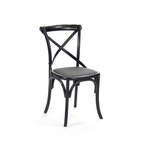 Zentique Parisienne solid birch cafe chair — compact Parisian silhouette, durable finish, ergonomic comfort for everyday dining Black Birch FC035 301-1