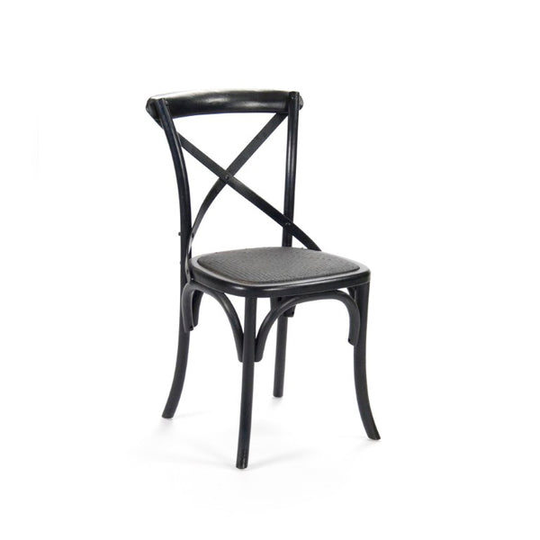 Zentique Parisienne solid birch cafe chair — compact Parisian silhouette, durable finish, ergonomic comfort for everyday dining Black Birch FC035 301-1