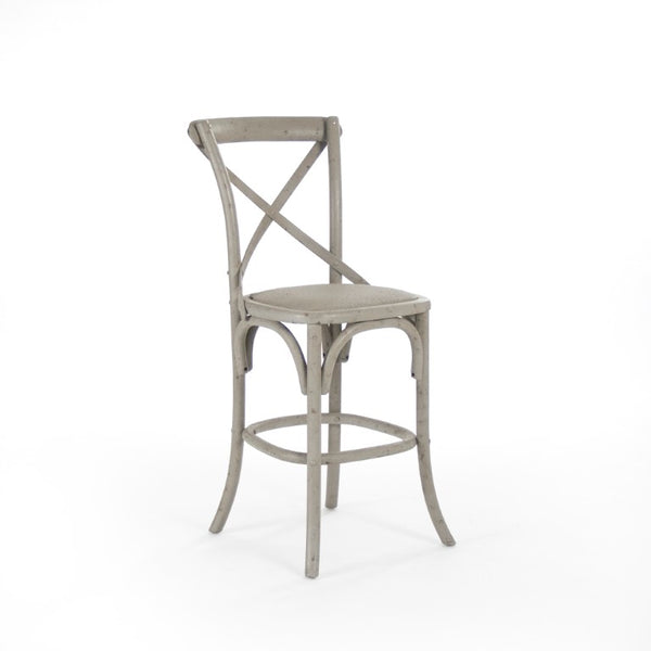 Zentique Parisienne Solid Birch Café Bar Stool — Timeless Parisian Silhouette, Durable Finish, Compact Design W20 x H43 x D16 FC035 Counter 432