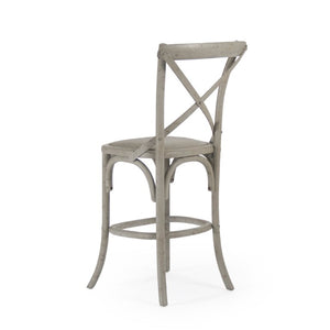 Zentique Parisienne Solid Birch Café Bar Stool — Timeless Parisian Silhouette, Durable Finish, Compact Design W20 x H43 x D16 FC035 Counter 432