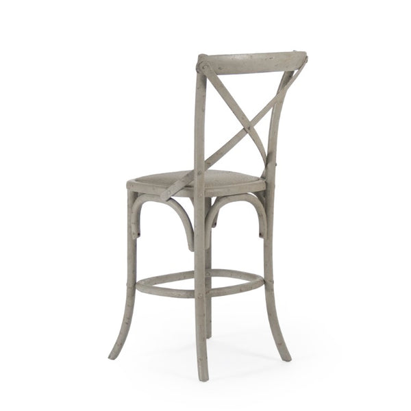 Zentique Parisienne Solid Birch Café Bar Stool — Timeless Parisian Silhouette, Durable Finish, Compact Design W20 x H43 x D16 FC035 Counter 432