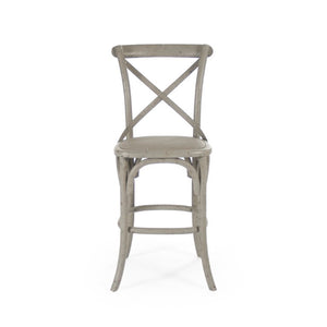 Zentique Parisienne Solid Birch Café Bar Stool — Timeless Parisian Silhouette, Durable Finish, Compact Design W20 x H43 x D16 FC035 Counter 432