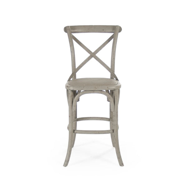 Zentique Parisienne Solid Birch Café Bar Stool — Timeless Parisian Silhouette, Durable Finish, Compact Design W20 x H43 x D16 FC035 Counter 432