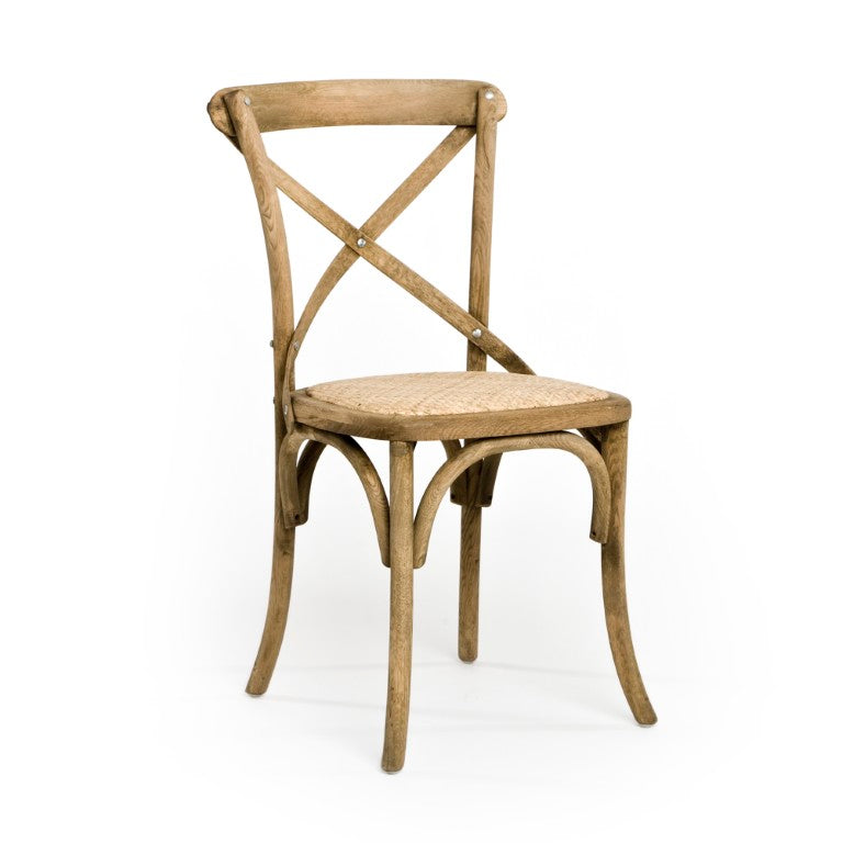 Zentique Parisienne Solid Oak Cafe Chair — Classic Parisian Bistro Silhouette, Durable Commercial Grade Seating Natural Oak FC035 E255