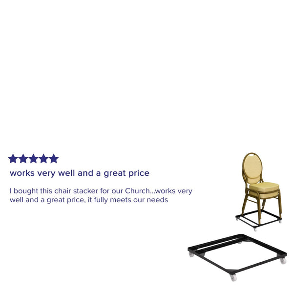 English Elm HERCULES Heavy-Duty Steel Chair Dolly for Easy Event Setup – Supports 10 Chairs, No Assembly Needed FD-BAN-CH-DOLLY-GG