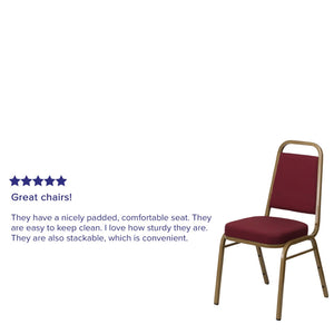 English Elm HERCULES Trapezoidal Back Stacking Banquet Chair - Stylish, Durable Comfort for Events & Gatherings Burgundy Patterned Fabric/Gold Frame FD-BHF-1-ALLGOLD-0847-BY-GG