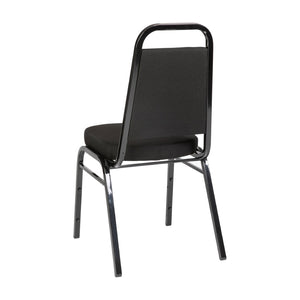 English Elm HERCULES Trapezoidal Back Stacking Banquet Chair - Durable, Comfortable, Space-Saving Design, Black FD-BHF-1-BK-BK-GG