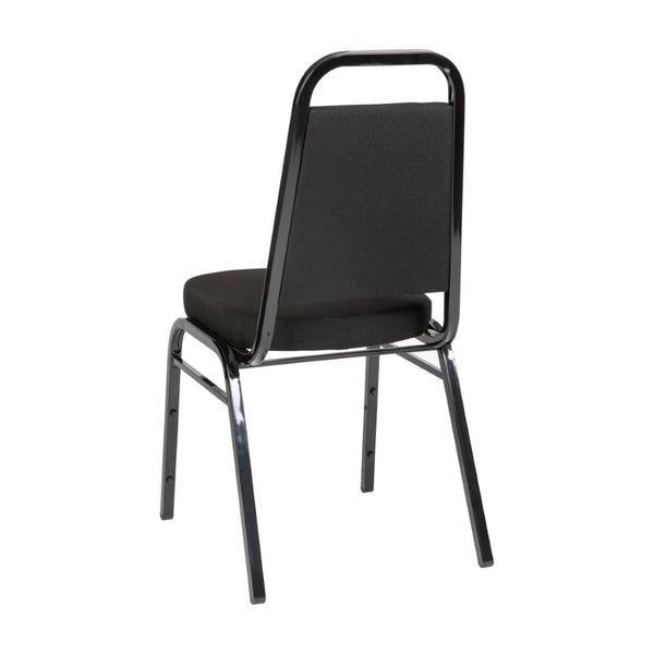 English Elm HERCULES Trapezoidal Back Stacking Banquet Chair - Durable, Comfortable, Space-Saving Design, Black FD-BHF-1-BK-BK-GG