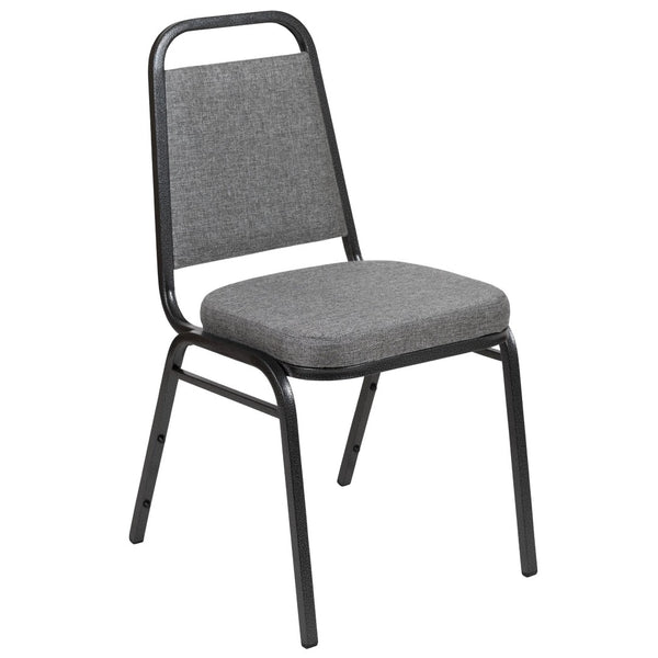 English Elm HERCULES Trapezoidal Back Stacking Banquet Chair - Stylish, Durable Comfort for Events & Gatherings Gray Fabric/Silver Vein Frame FD-BHF-1-SILVERVEIN-BCG-GG