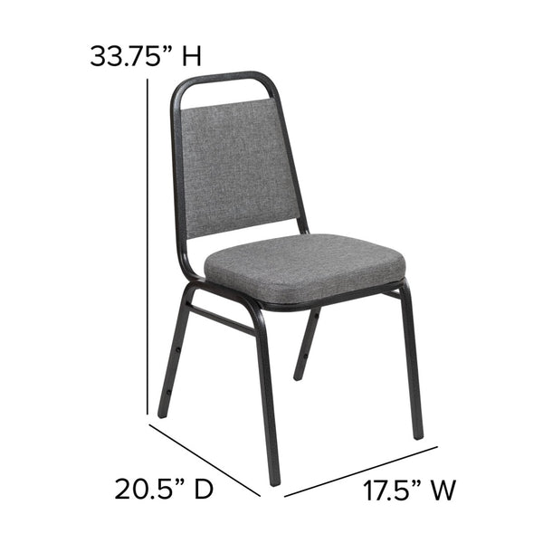 English Elm HERCULES Trapezoidal Back Stacking Banquet Chair - Stylish, Durable Comfort for Events & Gatherings Gray Fabric/Silver Vein Frame FD-BHF-1-SILVERVEIN-BCG-GG