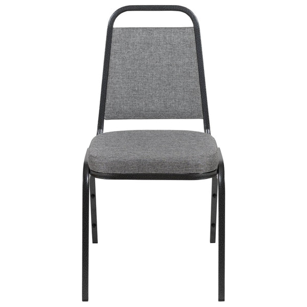 English Elm HERCULES Trapezoidal Back Stacking Banquet Chair - Stylish, Durable Comfort for Events & Gatherings Gray Fabric/Silver Vein Frame FD-BHF-1-SILVERVEIN-BCG-GG