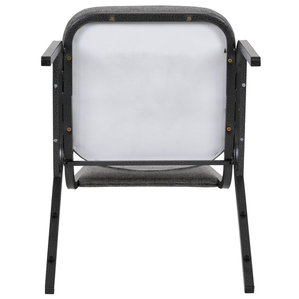 English Elm HERCULES Trapezoidal Back Stacking Banquet Chair - Stylish, Durable Comfort for Events & Gatherings Gray Fabric/Silver Vein Frame FD-BHF-1-SILVERVEIN-BCG-GG