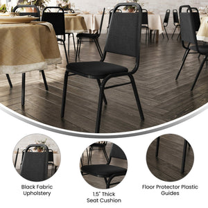 English Elm HERCULES Trapezoidal Back Stacking Banquet Chair - Heavy-Duty, Comfortable, & Space-Saving Design! FD-BHF-2-BK-BK-GG