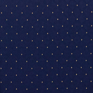 English Elm HERCULES Crown Back Banquet Chair - Elegant Navy Upholstered Seat, Sturdy Gold Frame for Events Navy Blue Dot Patterned Fabric/Gold Vein Frame FD-C01-GOLDVEIN-S0810-GG