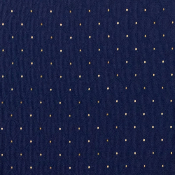 English Elm HERCULES Crown Back Banquet Chair - Elegant Navy Upholstered Seat, Sturdy Gold Frame for Events Navy Blue Dot Patterned Fabric/Gold Vein Frame FD-C01-GOLDVEIN-S0810-GG