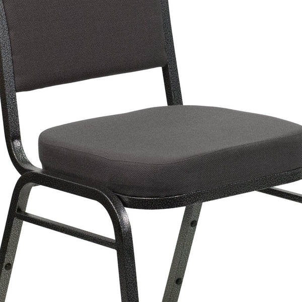 English Elm HERCULES Crown Back Banquet Chair - Elegant Navy Upholstered Seat, Sturdy Gold Frame for Events Gray Fabric/Silver Vein Frame FD-C01-SILVERVEIN-GY-GG