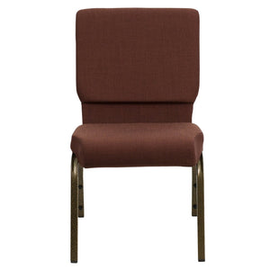 English Elm HERCULES 18.5''W Stacking Church Chair - Comfort, Durability, and Style for Any Event Setting Brown Fabric/Gold Vein Frame FD-CH02185-GV-10355-GG