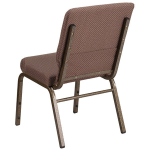 English Elm HERCULES 18.5''W Stacking Church Chair - Comfort, Durability, and Style for Any Event Setting Brown Dot Fabric/Gold Vein Frame FD-CH02185-GV-BNDOT-GG