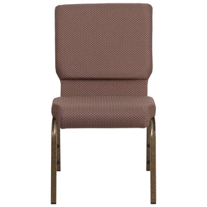 English Elm HERCULES 18.5''W Stacking Church Chair - Comfort, Durability, and Style for Any Event Setting Brown Dot Fabric/Gold Vein Frame FD-CH02185-GV-BNDOT-GG
