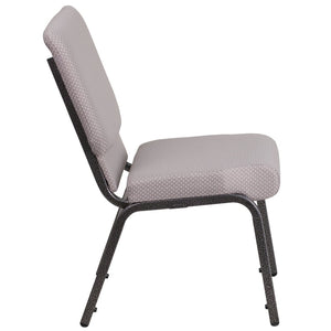 English Elm HERCULES 18.5''W Stacking Church Chair - Comfort, Durability, and Style for Any Event Setting Gray Dot Fabric/Silver Vein Frame FD-CH02185-SV-GYDOT-GG
