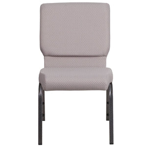 English Elm HERCULES 18.5''W Stacking Church Chair - Comfort, Durability, and Style for Any Event Setting Gray Dot Fabric/Silver Vein Frame FD-CH02185-SV-GYDOT-GG