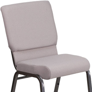 English Elm HERCULES 18.5''W Stacking Church Chair - Comfort, Durability, and Style for Any Event Setting Gray Dot Fabric/Silver Vein Frame FD-CH02185-SV-GYDOT-GG