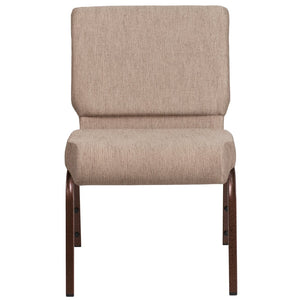 English Elm HERCULES Stacking Church Chair - Durable, Comfortable Seating for Events and Multi-Purpose Spaces Beige Fabric/Copper Vein Frame FD-CH0221-4-CV-BGE1-GG