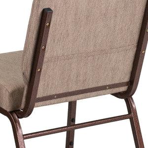 English Elm HERCULES Stacking Church Chair - Durable, Comfortable Seating for Events and Multi-Purpose Spaces Beige Fabric/Copper Vein Frame FD-CH0221-4-CV-BGE1-GG