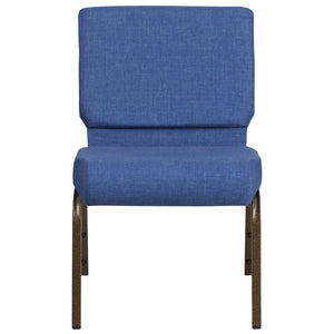 English Elm HERCULES Stacking Church Chair - Durable, Comfortable Seating for Events and Multi-Purpose Spaces Blue Fabric/Gold Vein Frame FD-CH0221-4-GV-BLUE-GG