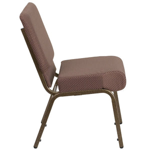 English Elm HERCULES Stacking Church Chair - Durable, Comfortable Seating for Events and Multi-Purpose Spaces Brown Dot Fabric/Gold Vein Frame FD-CH0221-4-GV-BNDOT-GG