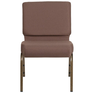 English Elm HERCULES Stacking Church Chair - Durable, Comfortable Seating for Events and Multi-Purpose Spaces Brown Dot Fabric/Gold Vein Frame FD-CH0221-4-GV-BNDOT-GG