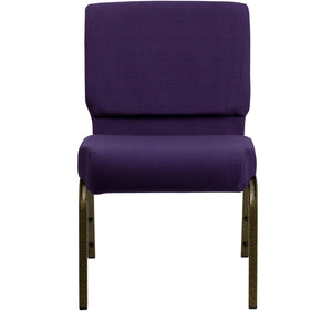 English Elm HERCULES Stacking Church Chair - Durable, Comfortable Seating for Events and Multi-Purpose Spaces Royal Purple Fabric/Gold Vein Frame FD-CH0221-4-GV-ROY-GG