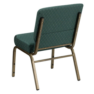 English Elm HERCULES Stacking Church Chair - Durable, Comfortable Seating for Events and Multi-Purpose Spaces Hunter Green Dot Patterned Fabric/Gold Vein Frame FD-CH0221-4-GV-S0808-GG
