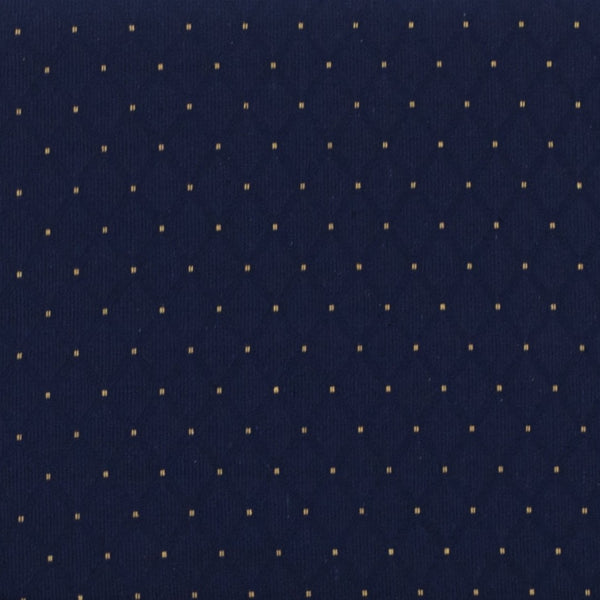 English Elm HERCULES 21''W Padded Church Chair with Book Rack - Comfortable, Durable & Stylish Seating Solution Navy Blue Dot Patterned Fabric/Gold Vein Frame FD-CH0221-4-GV-S0810-BAS-GG