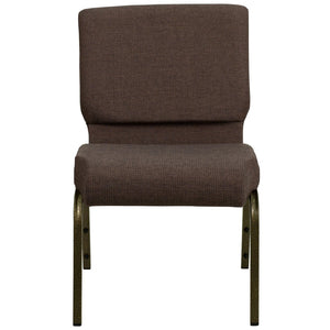 English Elm HERCULES Stacking Church Chair - Durable, Comfortable Seating for Events and Multi-Purpose Spaces Brown Fabric/Gold Vein Frame FD-CH0221-4-GV-S0819-GG