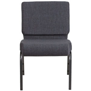 English Elm HERCULES Stacking Church Chair - Durable, Comfortable Seating for Events and Multi-Purpose Spaces Dark Gray Fabric/Silver Vein Frame FD-CH0221-4-SV-DKGY-GG