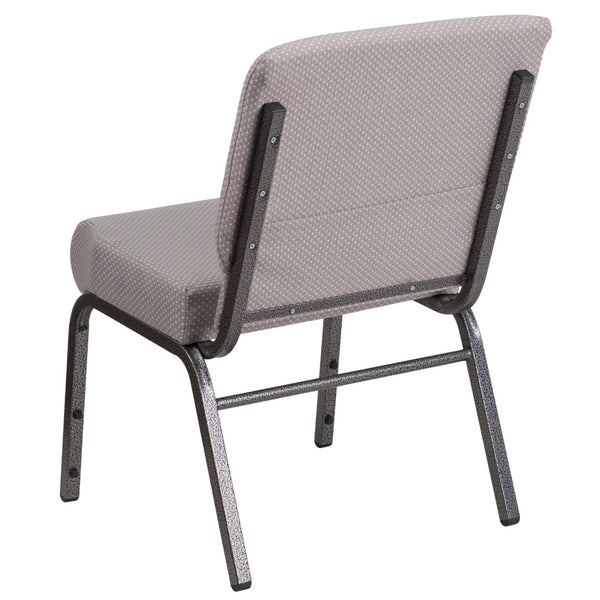 English Elm HERCULES Stacking Church Chair - Durable, Comfortable Seating for Events and Multi-Purpose Spaces Gray Dot Fabric/Silver Vein Frame FD-CH0221-4-SV-GYDOT-GG