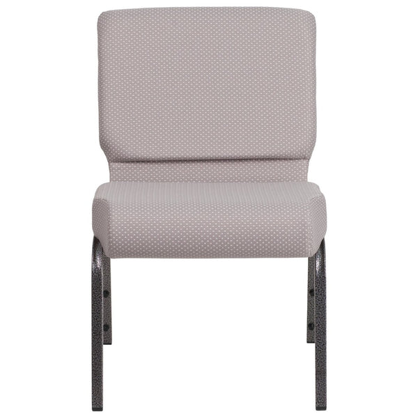 English Elm HERCULES Stacking Church Chair - Durable, Comfortable Seating for Events and Multi-Purpose Spaces Gray Dot Fabric/Silver Vein Frame FD-CH0221-4-SV-GYDOT-GG