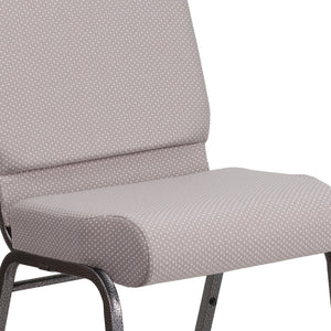 English Elm HERCULES Stacking Church Chair - Durable, Comfortable Seating for Events and Multi-Purpose Spaces Gray Dot Fabric/Silver Vein Frame FD-CH0221-4-SV-GYDOT-GG