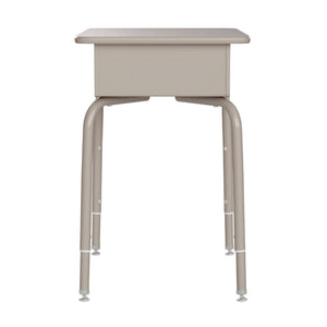 English Elm Billie Student Desk - Durable Workspace with Open Metal Book Box for Classroom and Home Learning Gray Granite Top/Silver Frame FD-DESK-GY-GY-GG