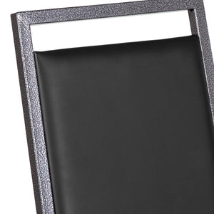 English Elm HERCULES Series Stacking Banquet Chair - Durable, Comfortable, and Space-Saving for Events Black Vinyl/Silver Vein Frame FD-LUX-SIL-BK-V-GG