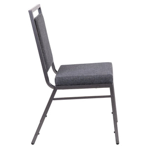 English Elm HERCULES Series Stacking Banquet Chair - Durable, Comfortable, and Space-Saving for Events Dark Gray Fabric/Silver Vein Frame FD-LUX-SIL-DKGY-GG