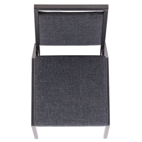 English Elm HERCULES Series Stacking Banquet Chair - Durable, Comfortable, and Space-Saving for Events Dark Gray Fabric/Silver Vein Frame FD-LUX-SIL-DKGY-GG