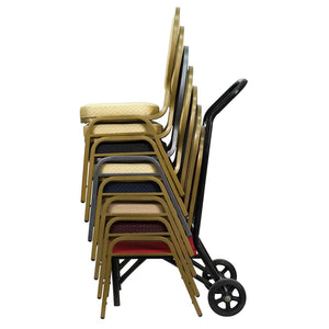English Elm Theresa Stack Chair Dolly - Heavy-Duty Transport for 17 Chairs, Ergonomic Handle & Carpeted Platform FD-STK-DOLLY-GG