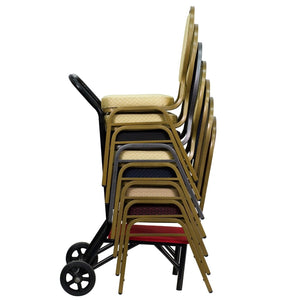 English Elm Theresa Stack Chair Dolly - Heavy-Duty Transport for 17 Chairs, Ergonomic Handle & Carpeted Platform FD-STK-DOLLY-GG