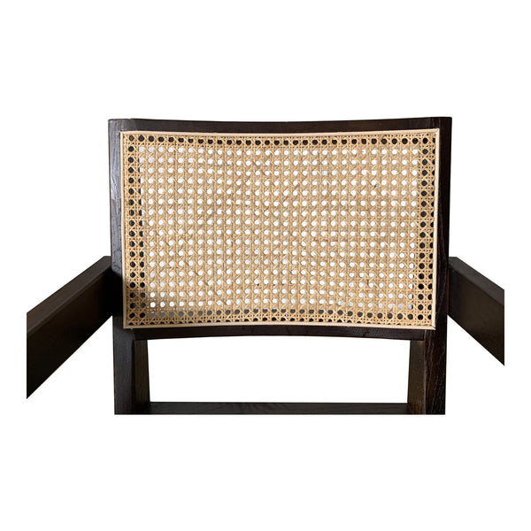 Moe's Home Takashi Chair - Elegant Mid-century Design Set Of 2, Solid Elm & Natural Rattan For Timeless Style Brown Solid Elm,Rattan Seat And Back Fg-1022-20