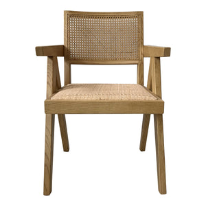 Moe's Home Takashi Chair Set Of 2 - Timeless Mid-century Design With Solid Elm Frame And Rattan Accents Natural Solid Elm Wood,Rattan Seat And Back Fg-1022-24