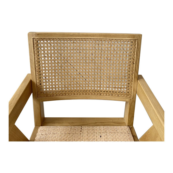 Moe's Home Takashi Chair Set Of 2 - Timeless Mid-century Design With Solid Elm Frame And Rattan Accents Natural Solid Elm Wood,Rattan Seat And Back Fg-1022-24