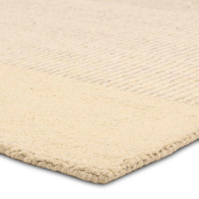 Jaipur Living Vibe 18" Handmade Wool Swatch Lawan Fgn05 Ivory-White — 100% Undyed Wool, Plush High-Low Texture Sample RSW105137